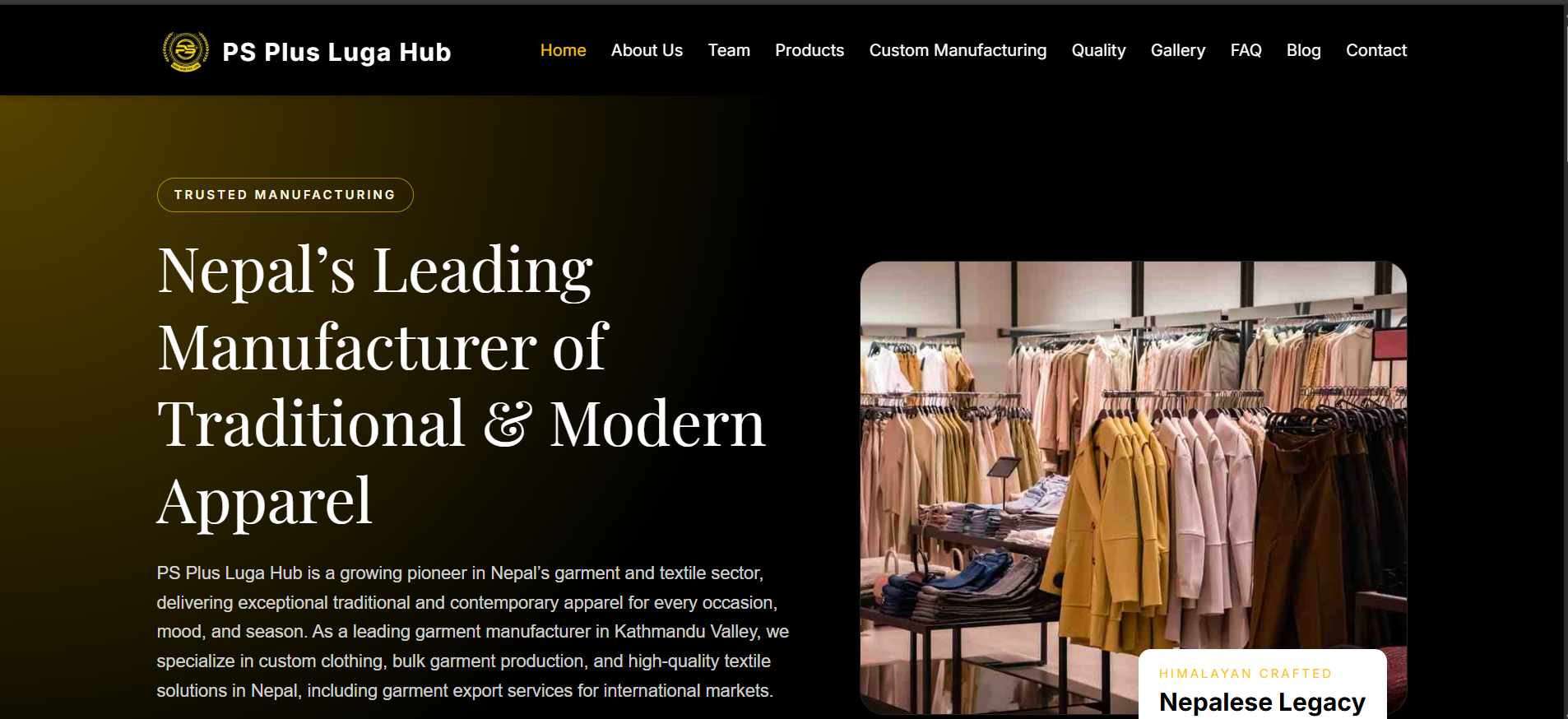 PS+ Luga Hub - Garment E-commerce Website – image 1